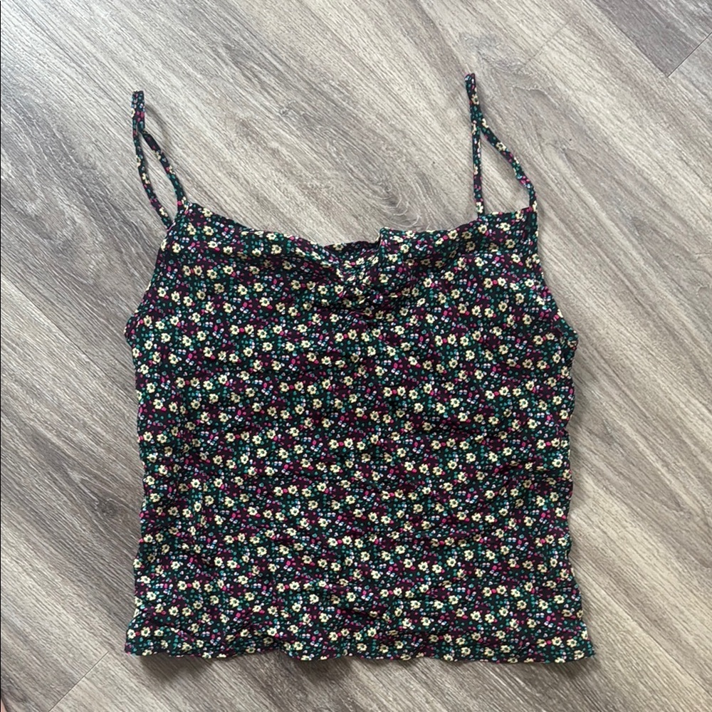 Rays For Days X Resolve Black and Pink Fitted Camisole with Spaghetti Straps XS
